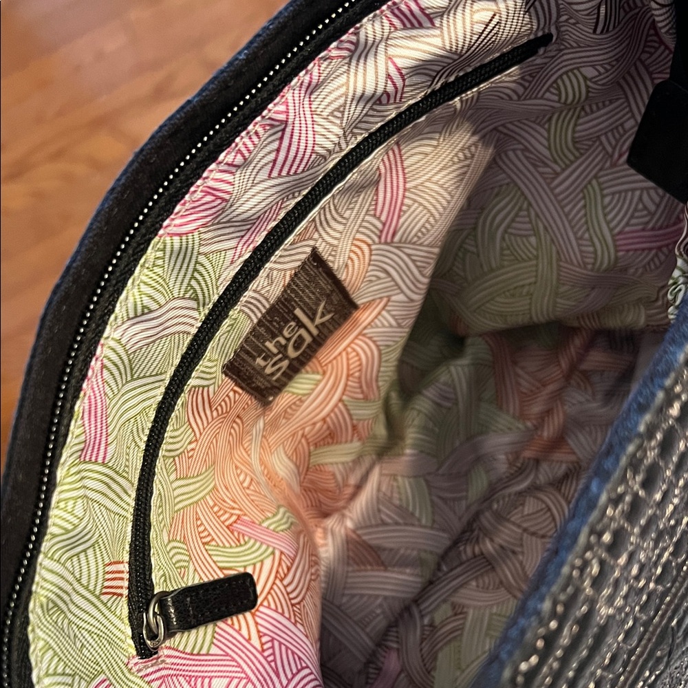 The Sak Black and Silver Embroidered Shoulder Bag - Picture 4 of 6
